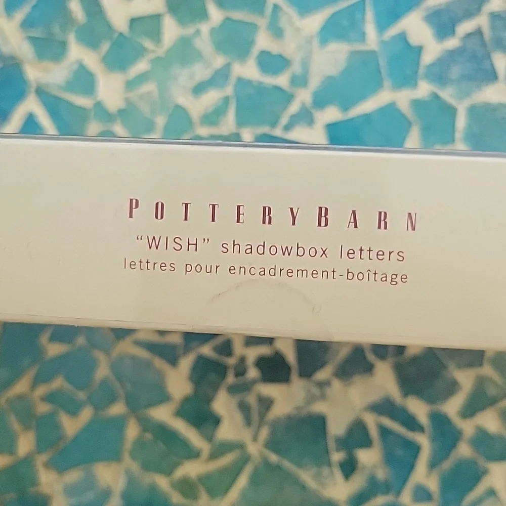 Pottery Barn Wish shadow box letters